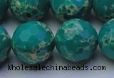 CDE2568 15.5 inches 22mm faceted round dyed sea sediment jasper beads