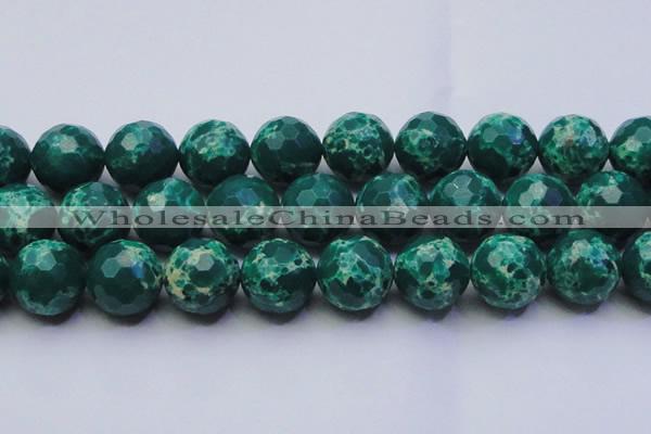 CDE2576 15.5 inches 24mm faceted round dyed sea sediment jasper beads