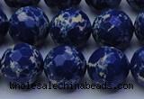 CDE2579 15.5 inches 14mm faceted round dyed sea sediment jasper beads