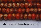 CDE2600 15.5 inches 5*8mm rondelle dyed sea sediment jasper beads