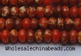 CDE2601 15.5 inches 7*10mm rondelle dyed sea sediment jasper beads