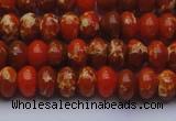 CDE2602 15.5 inches 8*12mm rondelle dyed sea sediment jasper beads