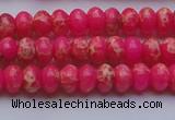 CDE2608 15.5 inches 5*8mm rondelle dyed sea sediment jasper beads