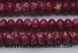 CDE2624 15.5 inches 5*8mm rondelle dyed sea sediment jasper beads