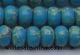 CDE2653 15.5 inches 13*18mm rondelle dyed sea sediment jasper beads