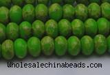 CDE2657 15.5 inches 7*10mm rondelle dyed sea sediment jasper beads