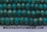 CDE2664 15.5 inches 5*8mm rondelle dyed sea sediment jasper beads