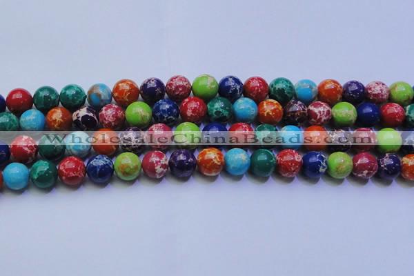 CDE2693 15.5 inches 14mm round mixed color sea sediment jasper beads