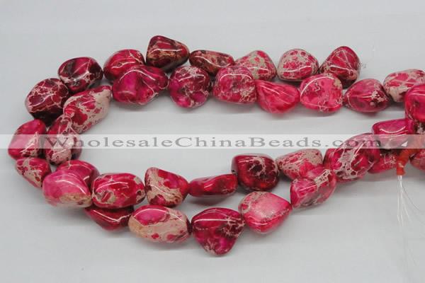 CDE27 15.5 inches 20*25mm nuggets dyed sea sediment jasper beads