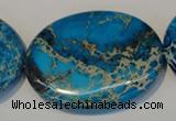 CDE320 15.5 inches 35*45mm oval dyed sea sediment jasper beads