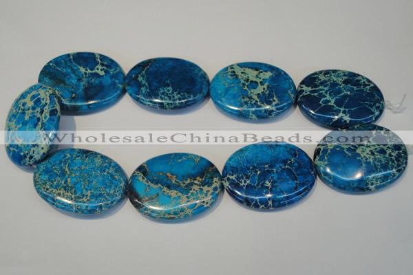 CDE320 15.5 inches 35*45mm oval dyed sea sediment jasper beads