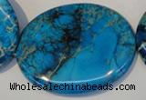 CDE321 15.5 inches 40*50mm oval dyed sea sediment jasper beads