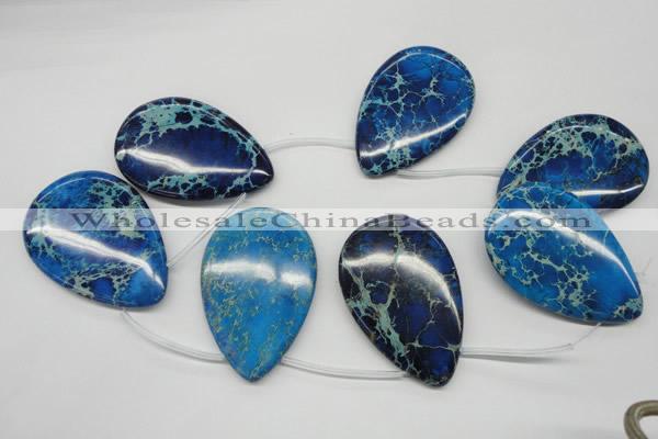 CDE346 Top-drilled 40*60mm flat teardrop dyed sea sediment jasper beads