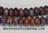 CDE371 15.5 inches 6*10mm rondelle dyed sea sediment jasper beads