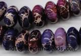 CDE374 15.5 inches 8*16mm rondelle dyed sea sediment jasper beads