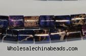 CDE380 15.5 inches 8*10mm tube dyed sea sediment jasper beads