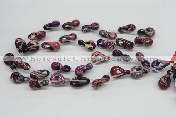 CDE42 15.5 inches 15*24mm petal shaped dyed sea sediment jasper beads