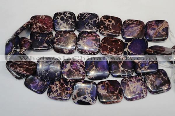 CDE430 15.5 inches 30*30mm square dyed sea sediment jasper beads