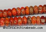 CDE501 15.5 inches 6*10mm rondelle dyed sea sediment jasper beads