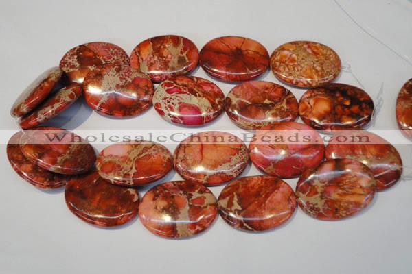 CDE536 15.5 inches 30*40mm oval dyed sea sediment jasper beads