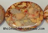 CDE537 15.5 inches 35*45mm oval dyed sea sediment jasper beads