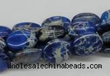 CDE58 15.5 inches 12*16mm oval dyed sea sediment jasper beads