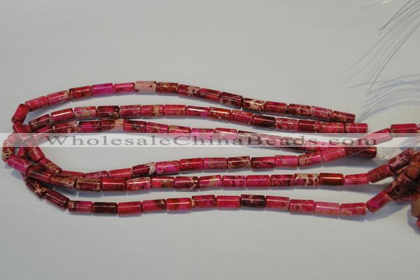 CDE591 15.5 inches 6*12mm tube dyed sea sediment jasper beads