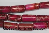 CDE594 15.5 inches 8*16mm tube dyed sea sediment jasper beads