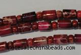 CDE597 15.5 inches 3*6mm rondelle 6*9mm tube dyed sea sediment jasper beads