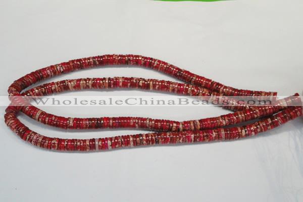 CDE601 15.5 inches 2*8mm heishi dyed sea sediment jasper beads