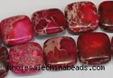 CDE623 15.5 inches 16*16mm square dyed sea sediment jasper beads