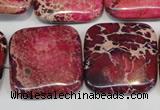 CDE626 15.5 inches 25*25mm square dyed sea sediment jasper beads