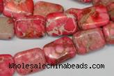 CDE631 15.5 inches 12*16mm rectangle dyed sea sediment jasper beads