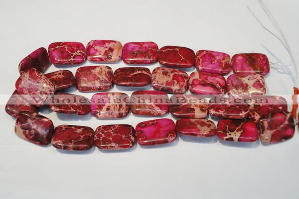 CDE634 15.5 inches 22*30mm rectangle dyed sea sediment jasper beads