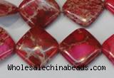 CDE638 15.5 inches 18*18mm diamond dyed sea sediment jasper beads