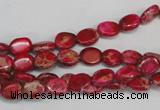 CDE641 15.5 inches 6*8mm oval dyed sea sediment jasper beads