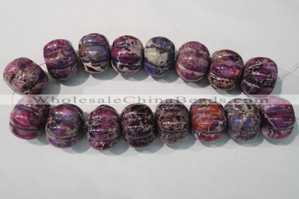 CDE702 15.5 inches 26*32mm pumpkin dyed sea sediment jasper beads