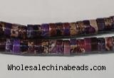 CDE704 15.5 inches 3*6mm heishi dyed sea sediment jasper beads