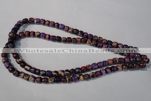 CDE705 15.5 inches 6*8mm nuggets dyed sea sediment jasper beads