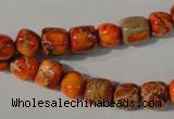 CDE732 15.5 inches 6*7mm – 8*9mm nuggets dyed sea sediment jasper beads