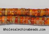 CDE734 15.5 inches 3*8mm heishi dyed sea sediment jasper beads