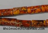 CDE738 15.5 inches 8*16mm tube dyed sea sediment jasper beads