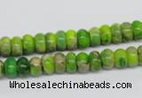 CDE87 15.5 inches 5*8mm rondelle dyed sea sediment jasper beads