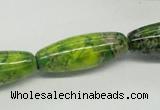 CDE89 15.5 inches 12*30mm rice dyed sea sediment jasper beads