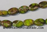 CDE939 15.5 inches 8*12mm oval dyed sea sediment jasper beads