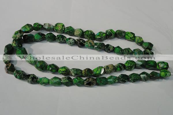 CDE963 15.5 inches 10*14mm faceted nuggets dyed sea sediment jasper beads