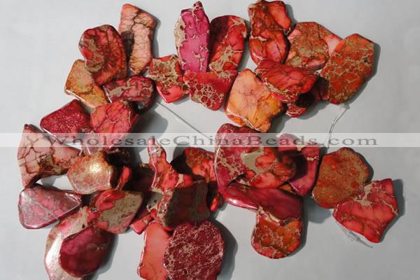 CDE982 15 inches 20*30mm – 25*40mm freeform dyed sea sediment jasper beads