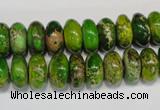 CDI135 15.5 inches 6*12mm rondelle dyed imperial jasper beads