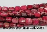 CDI19 16 inches 8*8mm square dyed imperial jasper beads wholesale