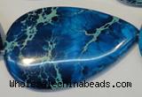 CDI328 15.5 inches 30*50mm flat teardrop dyed imperial jasper beads